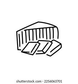 Feta cheese black line icon. Dairy product. Pictogram for web page, mobile app, promo.