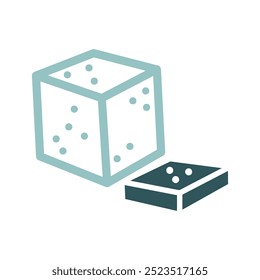 Feta cheese cubes vector icon. Dairy product sign. Graph symbol for cooking web site and apps design, logo, app, UI