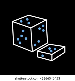 Feta cheese cubes vector on black background icon. Dairy product sign. Graph symbol for cooking web site and apps design, logo, app, UI
