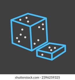 Feta cheese cubes vector on dark background icon. Dairy product sign. Graph symbol for cooking web site and apps design, logo, app, UI