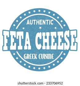 Feta cheese grunge rubber stamp on white background, vector illustration