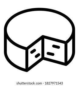 Feta cheese icon. Outline feta cheese vector icon for web design isolated on white background