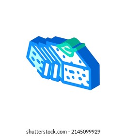 feta cheese isometric icon vector. feta cheese sign. isolated symbol illustration
