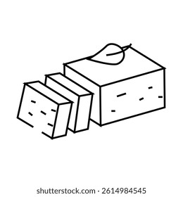 feta cheese line icon vector. feta cheese sign. isolated contour symbol black illustration