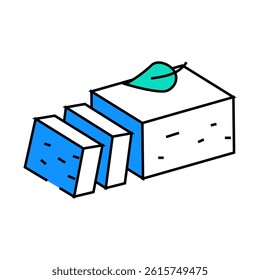 feta cheese line icon vector. feta cheese sign. isolated symbol illustration