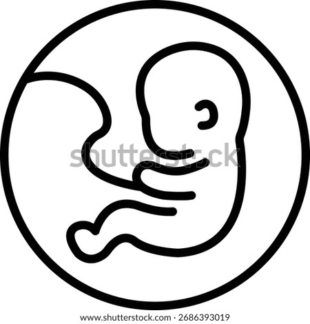 Fetal Development Stages - Full Term Fetus Outline Icon
