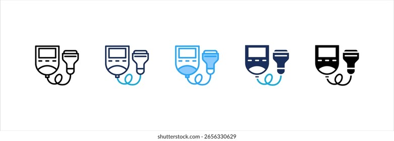 Conjunto de iconos de estilo múltiple Doppler fetal