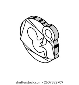 fetal monitoring gynecologist isometric icon vector. fetal monitoring gynecologist sign. isolated symbol illustration