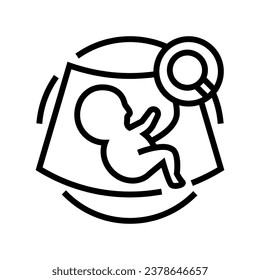 fetal monitoring gynecologist line icon vector. fetal monitoring gynecologist sign. isolated contour symbol black illustration