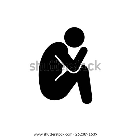 Fetal Position Black Icon in Side Profile