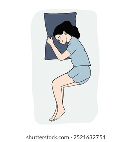 Vetor de ilustração da posição de sono fetal