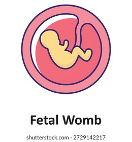 Icono de Vector del útero fetal que puede modificarse o editarse fácilmente

