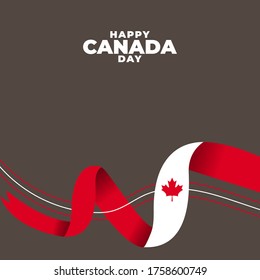 Fete du Canada (Translate: Canada day). Happy national holiday. Celebrated annually on July 1 in Canada. Canada flag. Patriotic poster design. Vector illustration