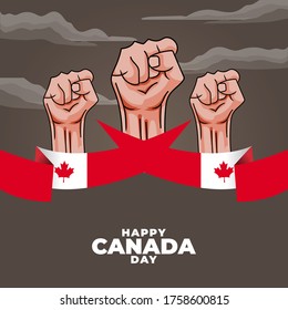 Fete du Canada (Translate: Canada day) is the Canada National Day and Republic Day, which is celebrated on July 1 each year. vector illustration