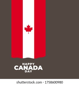 Fete du Canada (Translate: Canada day) is the Canada National Day and Republic Day, which is celebrated on July 1 each year. vector illustration