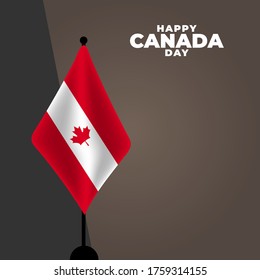Fete du Canada (Translate: Canada day) is the Canada National Day and Republic Day, which is celebrated on July 1 each year. vector illustration