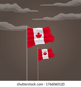 Fete du Canada (Translate: Canada day) is the Canada National Day and Republic Day, which is celebrated on July 1 each year. vector illustration