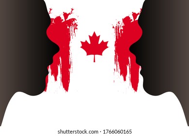 Fete du Canada (Translate: Canada day) is the Canada National Day and Republic Day, which is celebrated on July 1 each year. vector illustration