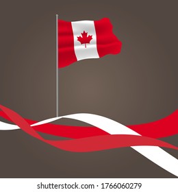 Fete du Canada (Translate: Canada day) is the Canada National Day and Republic Day, which is celebrated on July 1 each year. vector illustration