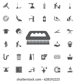 fetlock. cleaning brush vector icon on the white background. Set of cleaning icons