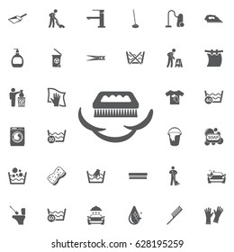 fetlock. cleaning brush vector icon on the white background. Set of cleaning icons