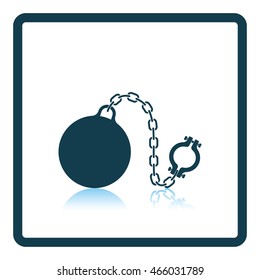 Fetter with ball icon. Shadow reflection design. Vector illustration.