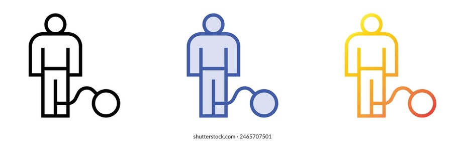 fetter icon. Linear, Blue Fill and Gradient Style Design Isolated On White Background