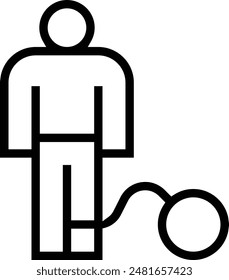 Icono de fetter. Diseño de estilo lineal delgado aislado sobre fondo blanco