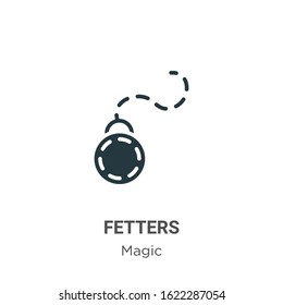 Fetters glyph icon vector on white background. Flat vector fetters icon symbol sign from modern magic collection for mobile concept and web apps design.