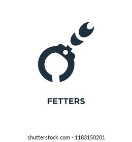Fetters icon. Black filled vector illustration. Fetters symbol on white background. Can be used in web and mobile.