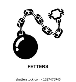 Fetters icon isolated on white background vector illustration.
