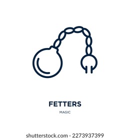 icono de grietas de la colección mágica. Fetos lineales delgados, cadena, icono del contorno de prisión aislado en fondo blanco. Signo de grifos vectoriales de línea, símbolo para web y móvil