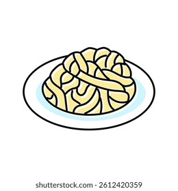 fettuccine alfredo italian cuisine color icon vector. fettuccine alfredo italian cuisine sign. isolated symbol illustration