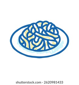fettuccine alfredo cozinha italiana ícone doodle esboço vetor. fettuccine alfredo cozinha italiana sinal. símbolo isolado ilustração