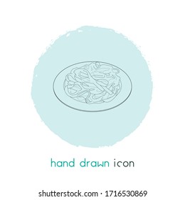 Elemento de línea de icono de Fettuccine. Ilustración vectorial de la línea de iconos de fettuccine aislada en un fondo limpio para el diseño del logotipo de la aplicación móvil web.