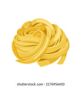 fettuccine pasta cartoon. food italian, creamy plate, dinner gourmet meal fettuccine pasta vector illustration