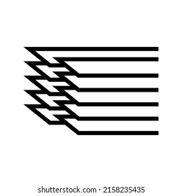 Fettuccine Pasta Linie Symbol Vektorgrafik. Nudelschild für Fötus. isoliertes Kontursymbol