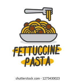 Fettuccine Pasta Vector Illustration