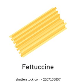 Fettyccine pasta. Restaurant pasta. For menu design, packaging. Vector illustration.