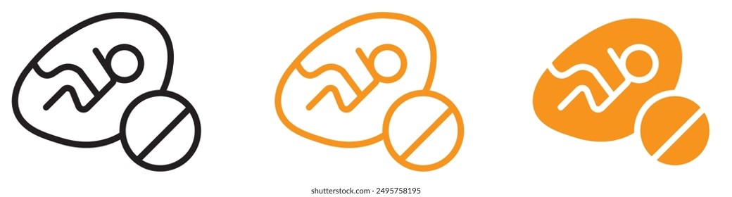 Fetus Abortion Icon for Medical Discussions