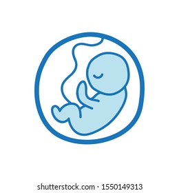 fetus doodle icon, vector illustration