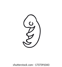 icono del doodle de feto, ilustración del vector