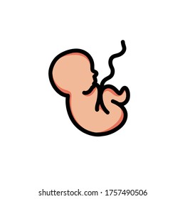 fetus doodle icon, vector illustration