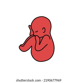 fetus doodle icon, vector illustration