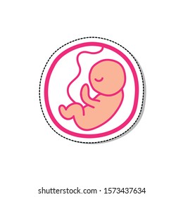 fetus doodle sticker icon, vector illustration
