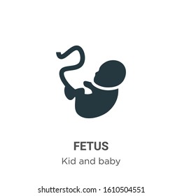 Fetus glyph icon vector on white background. Flat vector fetus icon symbol sign from modern kid and baby collection for mobile concept and web apps design.