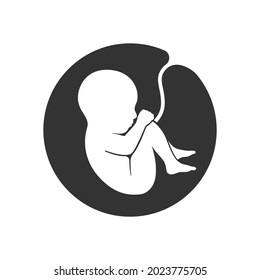 Fetus graphic icon. Embryo human sign in the circle isolated on white background. Vector illustration