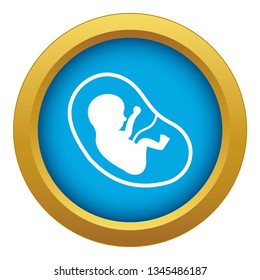 Fetus icon blue vector isolated on white background for any design