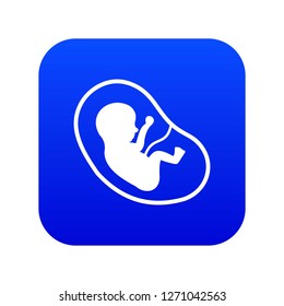 Fetus icon digital blue for any design isolated on white vector illustration