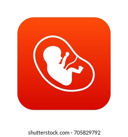 Fetus icon digital red for any design isolated on white vector illustration
